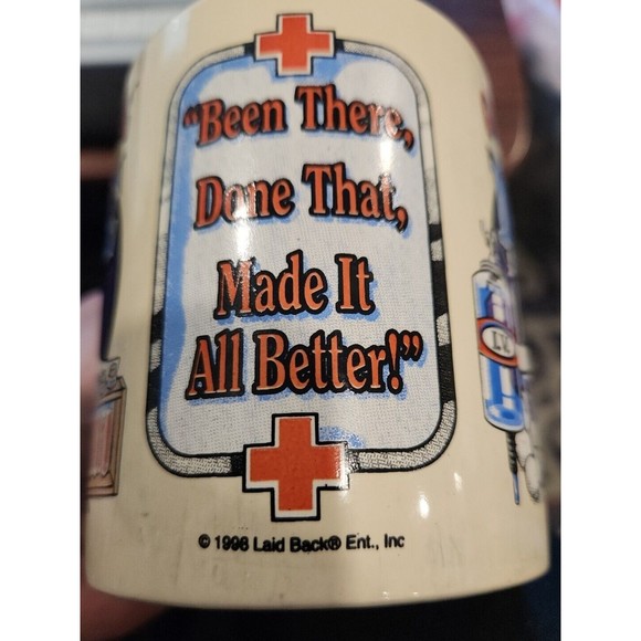 Nurse Made It Better Genuine Antique 1996 Vintage Laid Back Coffee Cup‎ Mug - Picture 3 of 4